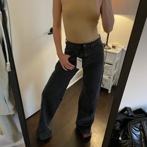 NWT Brandy Melville Tall Washed-Out Black Denim Jeans